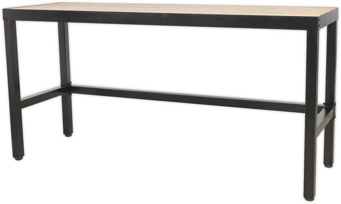 Steel Workbench 1.8m with 25mm MDF Top 500kg Capacity Adjustable Feet