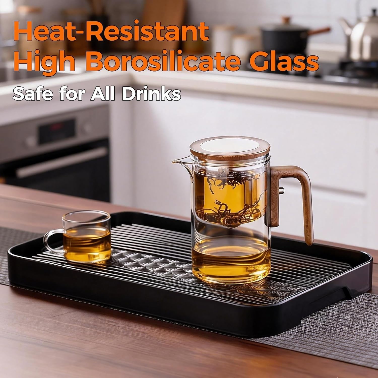 Magic Glass Teapot 600ml Magnetic Infuser Loose Leaf Tea Maker