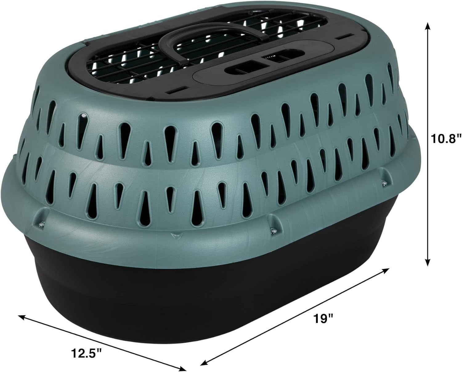 Small Dog Carrier Crate 19" Plastic Pet Travel Kennel Airline Approved