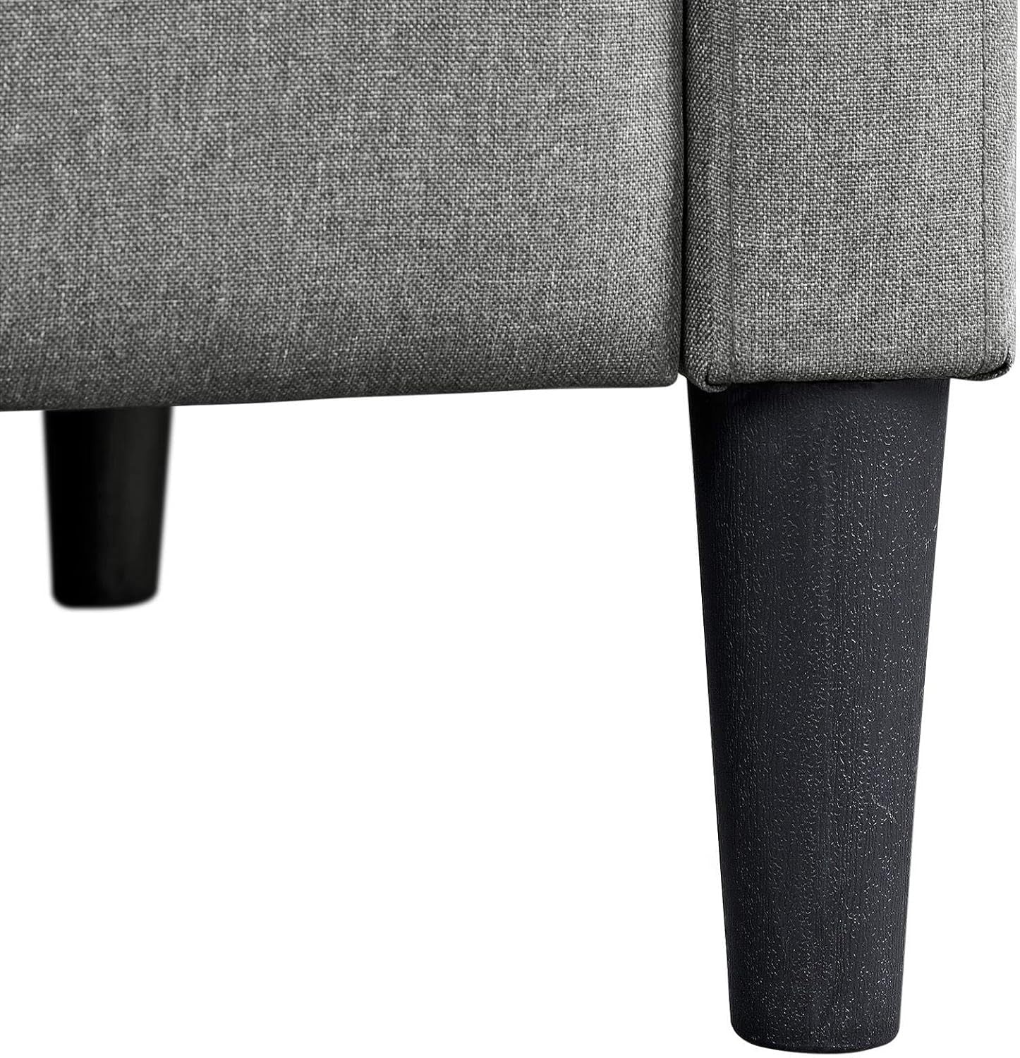 Grey Recliner Chair Sofa Adjustable Footrest Padded Seat Living Room