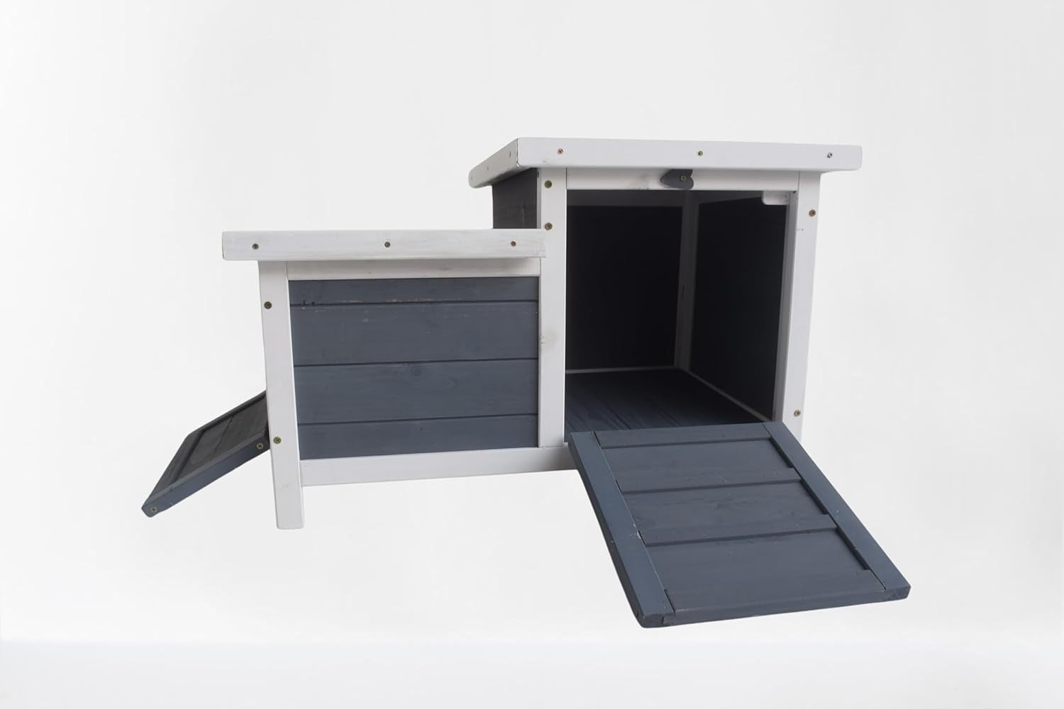 Double Hide Rabbit House Outdoor Guinea Pig Shelter Wooden Pet Run