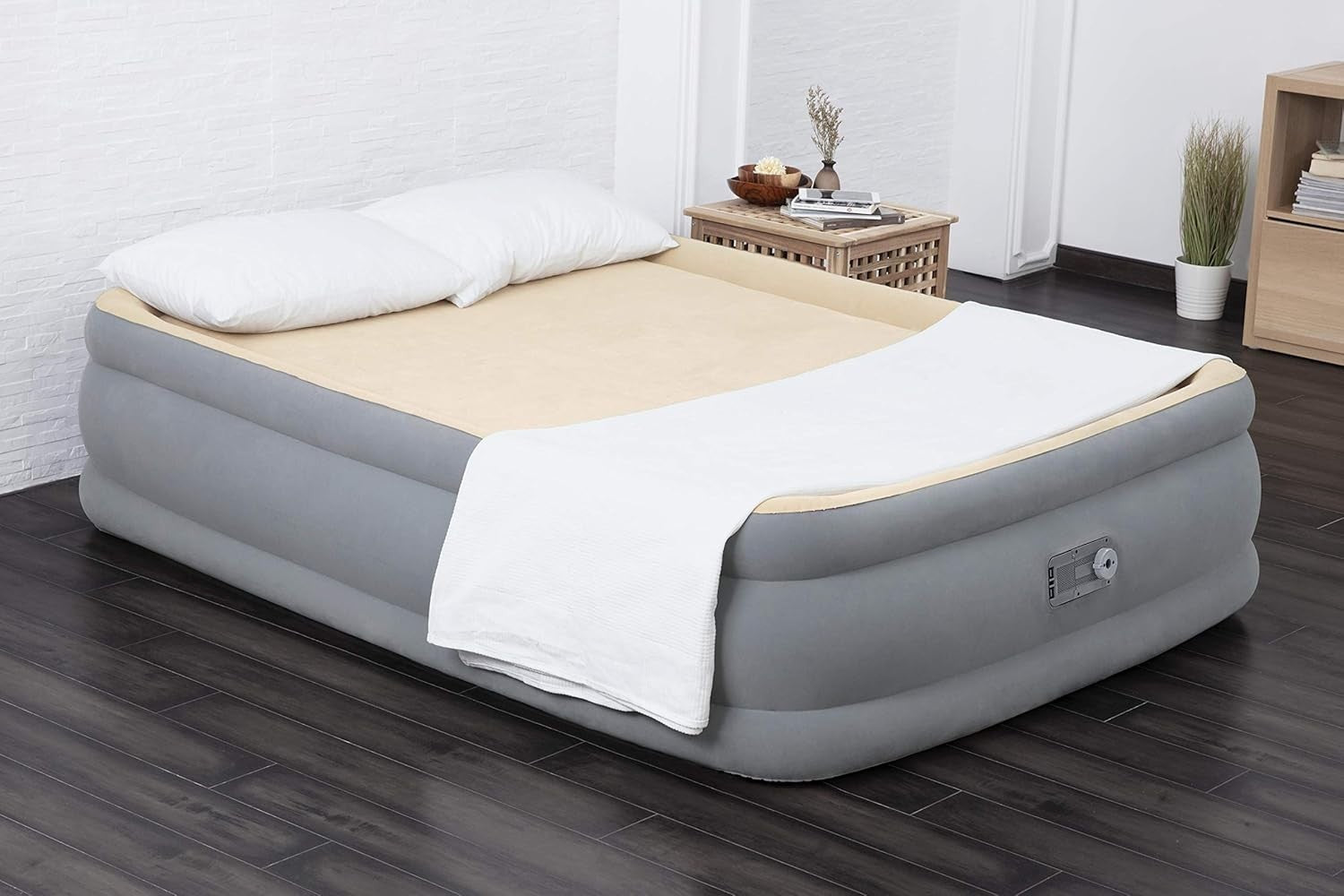 Queen Airbed 80"x60"x18" Inflatable Foam Top with Built-In AC Pump