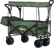 120L Folding Trolley Cart with Removable Canopy All Terrain Wheels