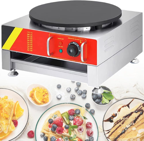 16” Electric Crepe Maker 1650W Non-Stick Pancake Machine Adjustable Temp