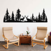 Deer Forest Metal Wall Art Trees Wildlife Farmhouse Decor