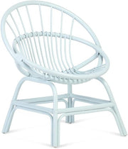 Blue Rattan Wicker Moon Chair Indoor Cane Lounge Armchair Bedroom