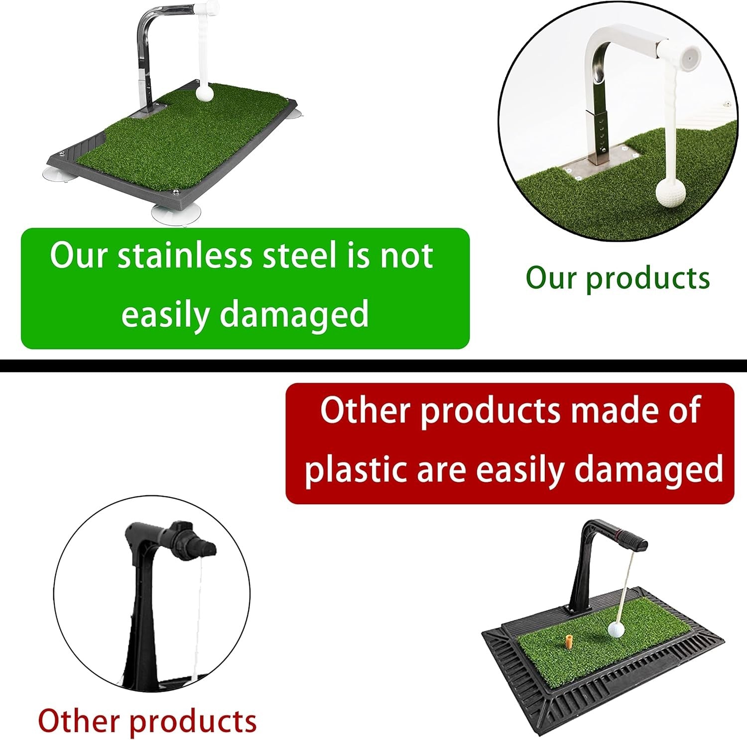 Golf Swing Trainer Mat with Arm Guide Practice Platform