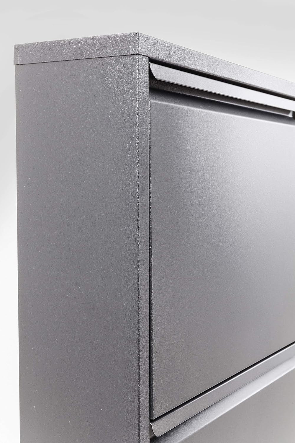 Slim 5-Drawer Shoe Cabinet Anthrazit– Space-Saving Metal Tilt Rack 170x50x15cm