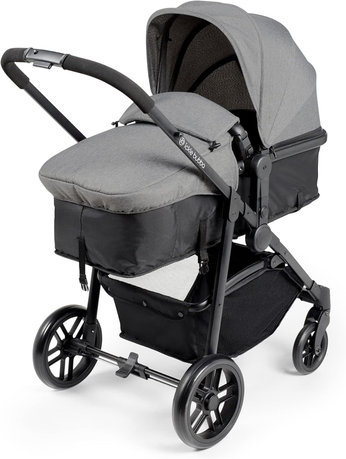 2 in 1 Pushchair Pram Lie Flat Newborn to 3 Years Lightweight Grey