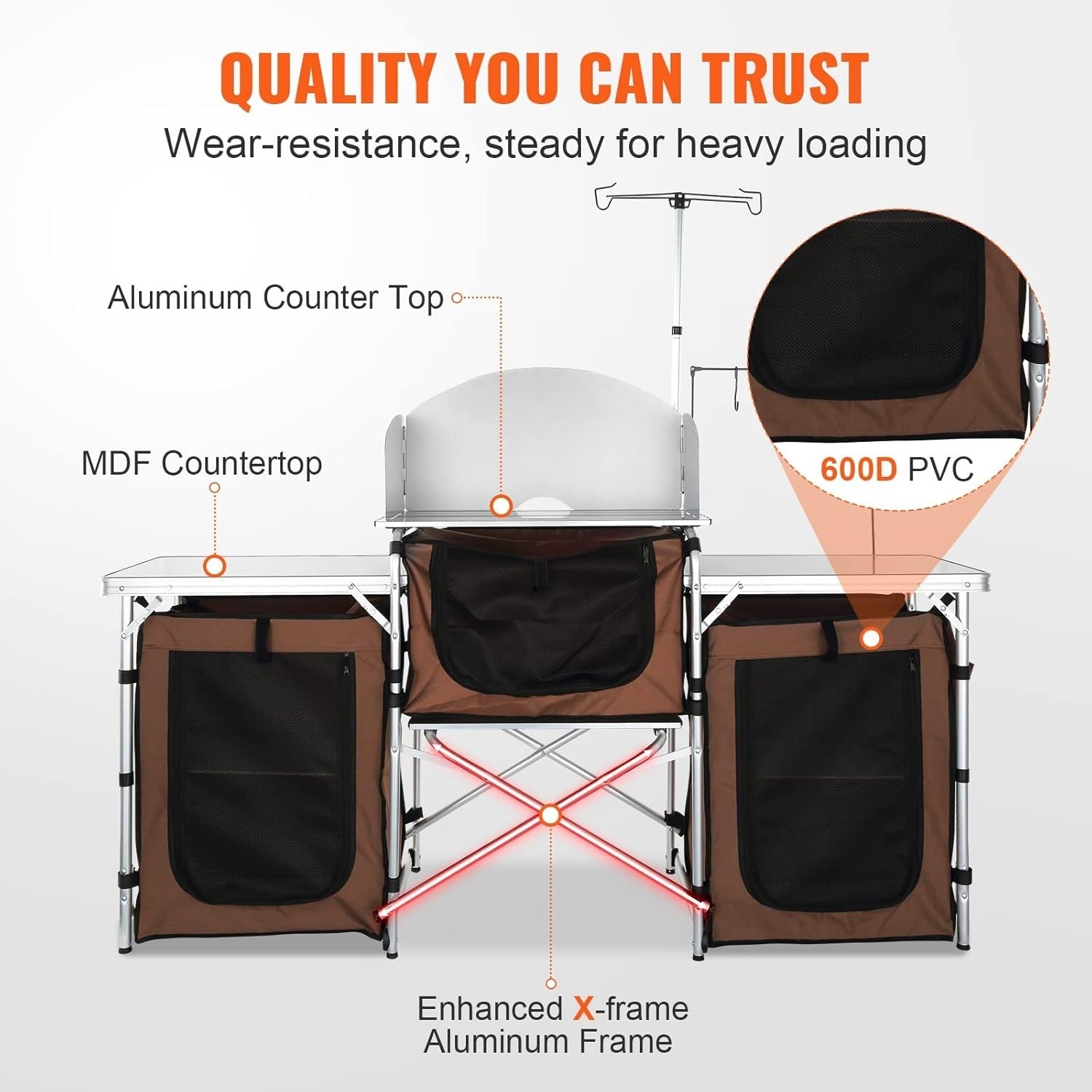 Folding Camping Kitchen Table Outdoor BBQ Cook Station Storage Bag