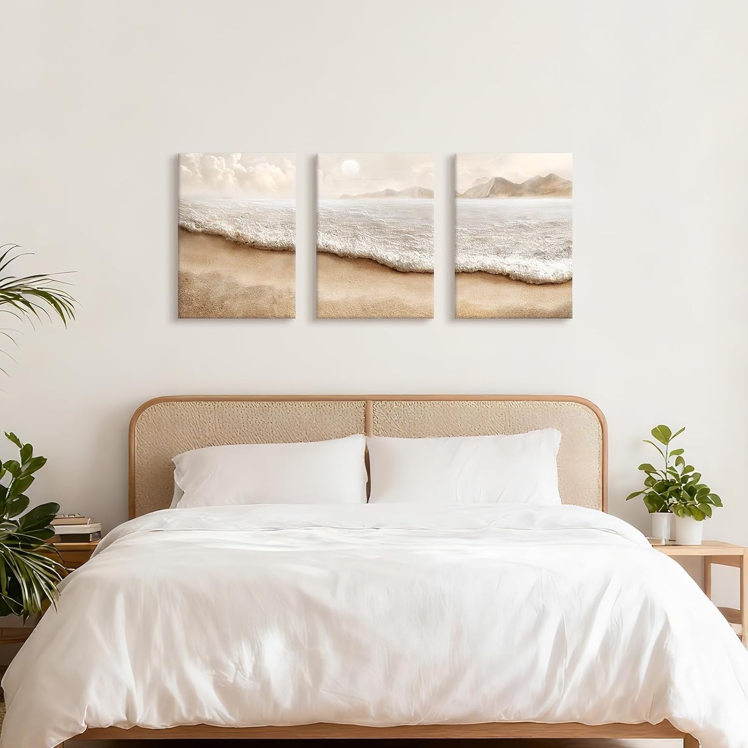 Boho Beach Coastal Wall Art Set of 3 Framed 40x60cm