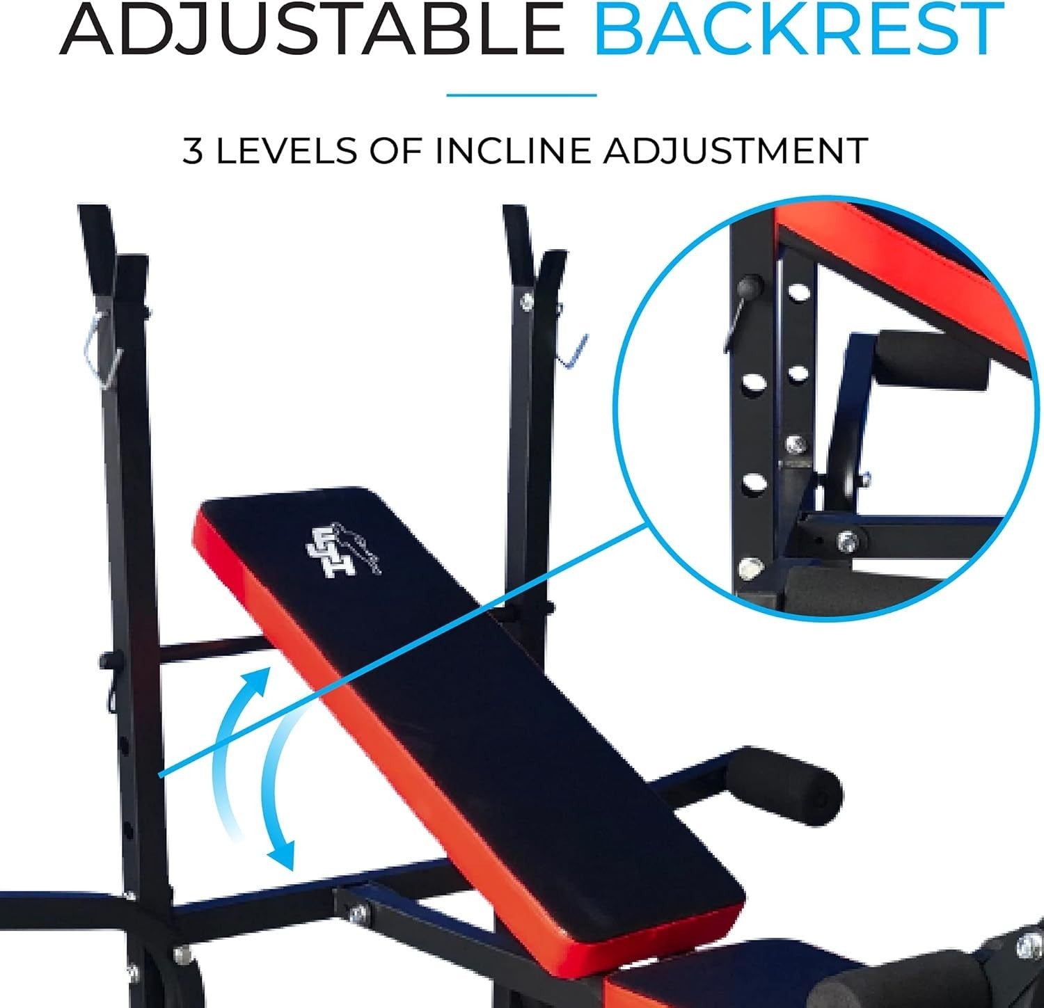 Adjustable Bench Press With Barbell Rack Foldable Home Gym Trainer