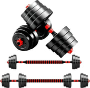 30kg Adjustable Dumbbell Barbell Set Non Slip Home Gym Free Weights