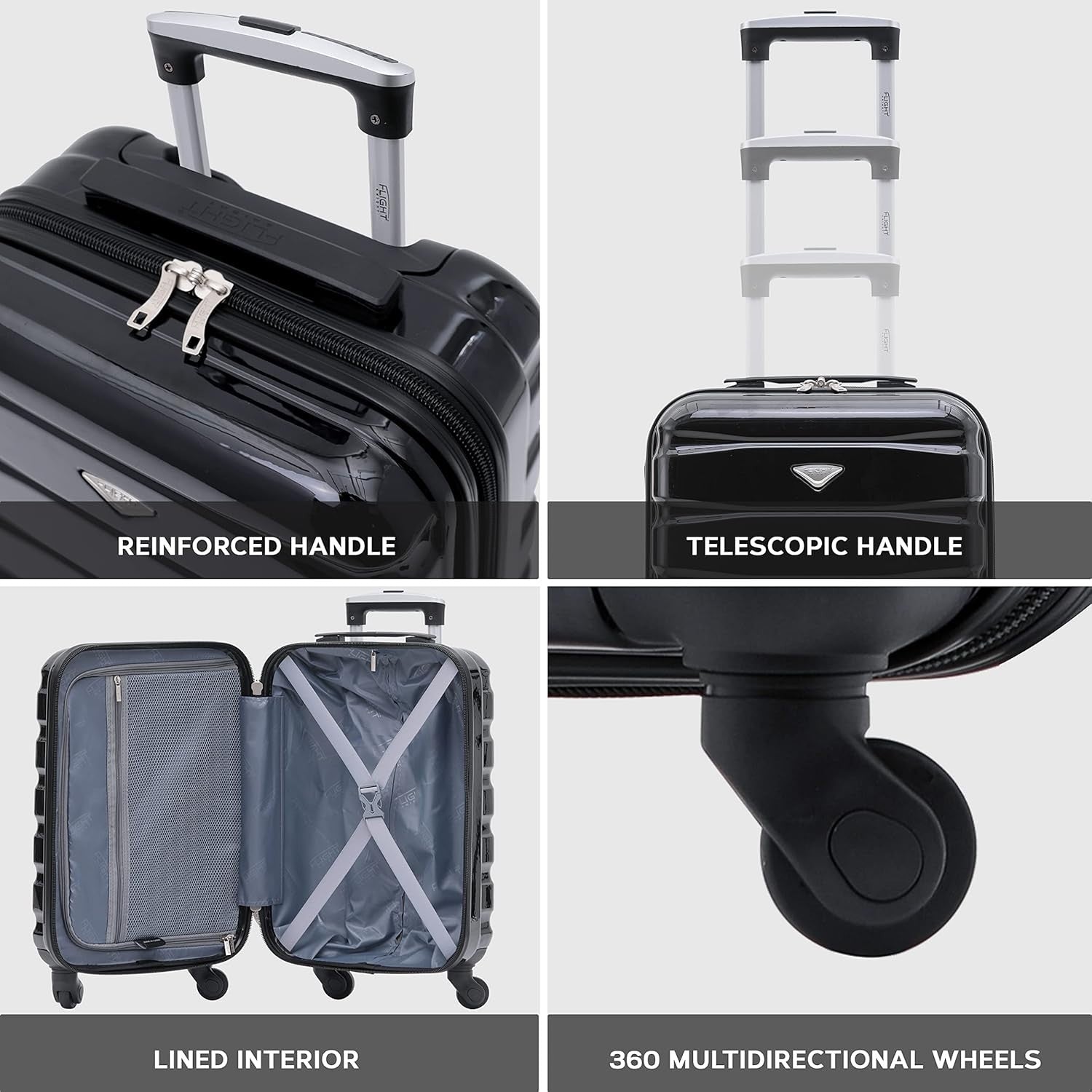 Medium 25” ABS Check In Luggage Lightweight Hard Shell 4 Spinner