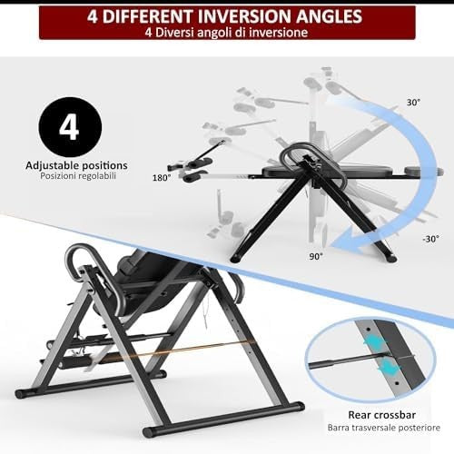 Inversion Bench 150kg Foldable Padded Anti-Gravity Fitness