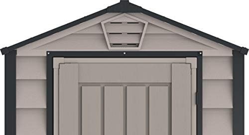 4x6FT Plastic Garden Shed with Floor Lockable Outdoor Weatherproof Storage