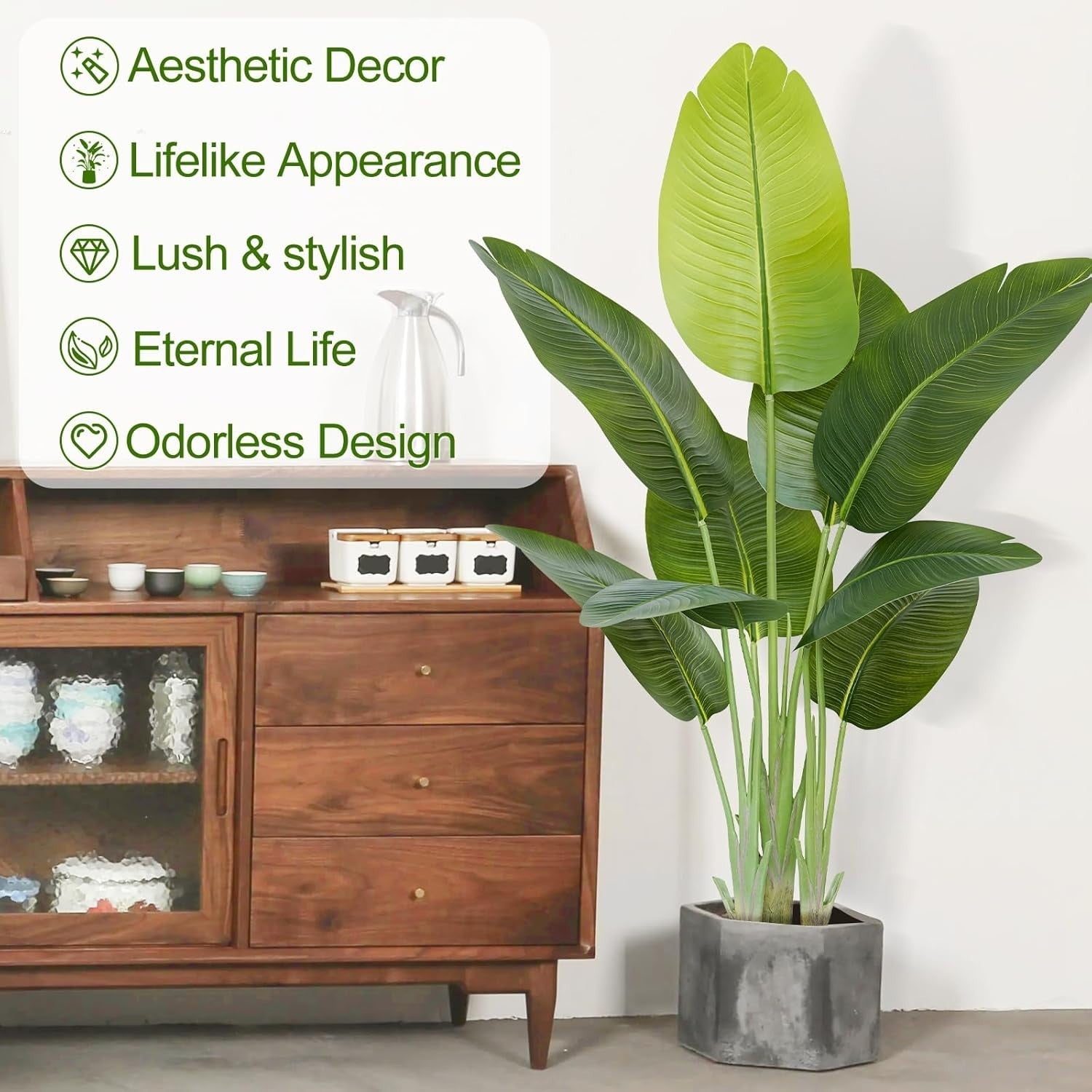 Set of 2 Bird of Paradise Plants 120cm Lifelike Indoor Potted Tropical Banana