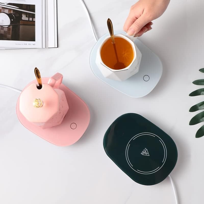 Coffee Mug Warmer with Mug Set Auto Shut Off Pink