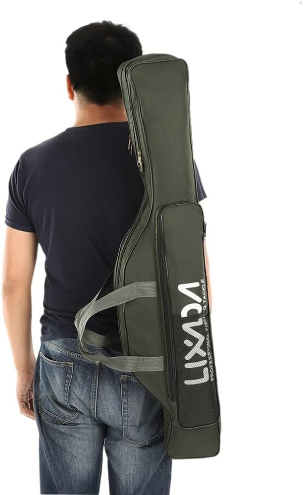 Fishing Rod Reel Carry Bag 100cm Foldable Tackle Storage Case