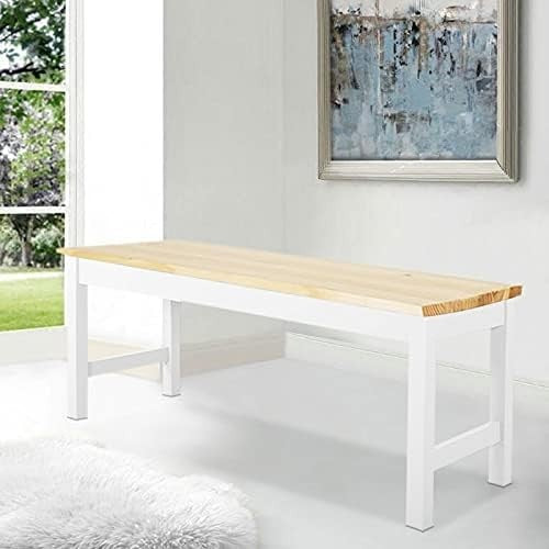 Natural Solid Pine Wooden Bench 2-Seater Sturdy Indoor Dining Seat
