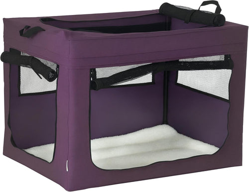Soft Pet Carrier Crate with Cushion & Mesh Doors – Portable Travel Bag