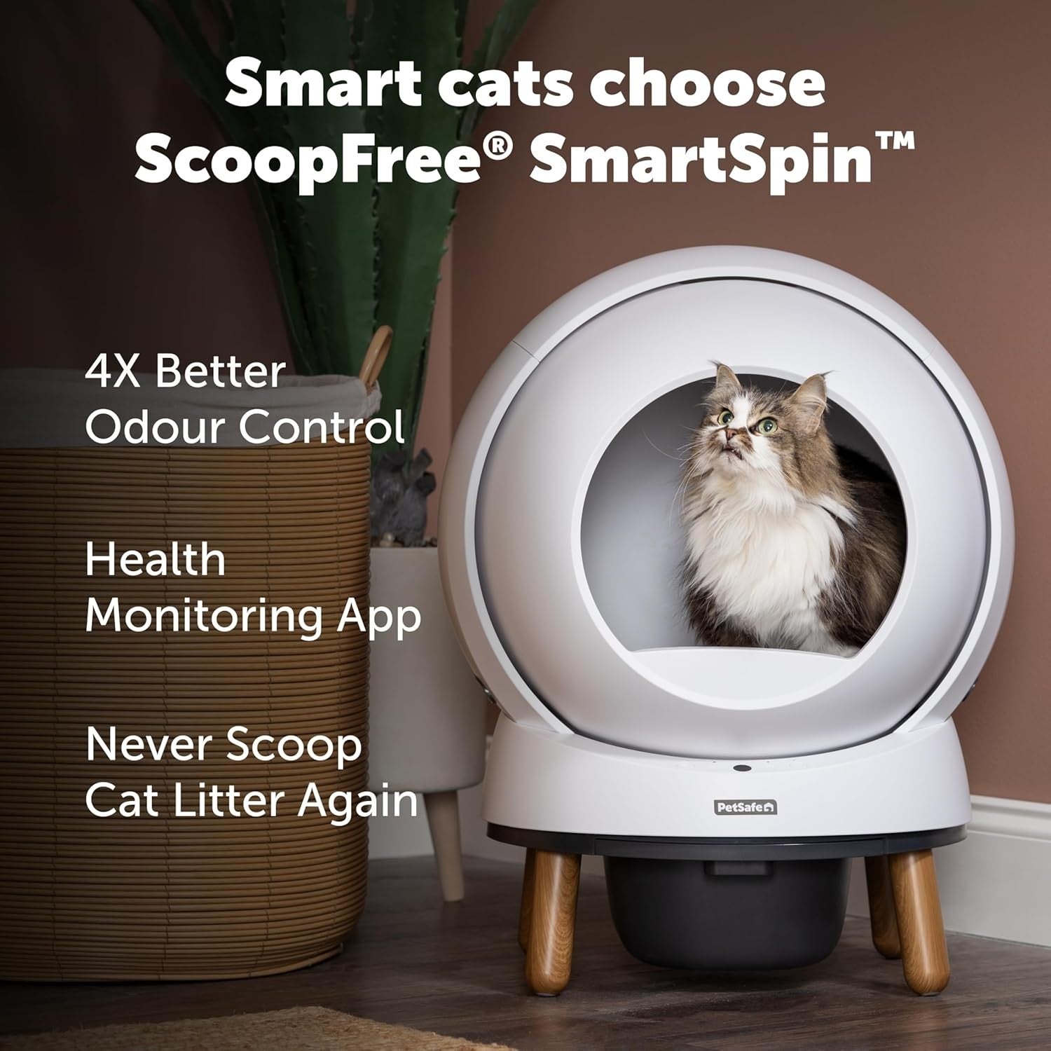 Self Cleaning Cat Litter Box Smart App Health Monitor Odor Control