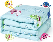 Kids Weighted Blanket Blue Shark 2.3kg 90x120cm Crystal Velvet Cozy