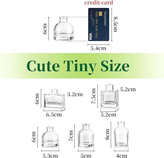 20 Mini Glass Bud Vases Set Clear Wedding Table Decor Centerpieces