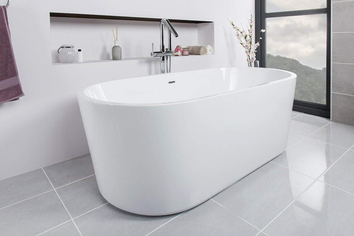 1675x780mm Freestanding Bath White Acrylic Modern Oval Luxury Bathtub