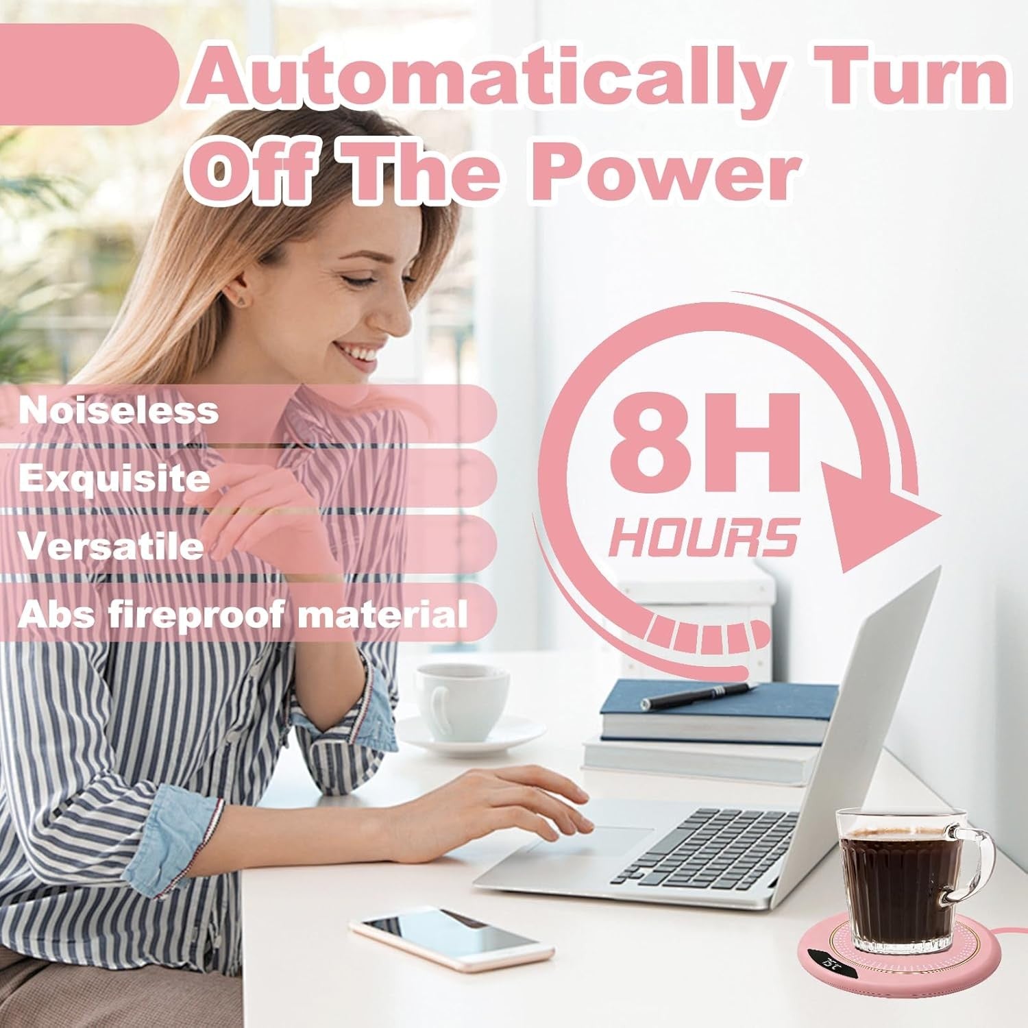 USB Coffee Mug Warmer 3 Temp Settings LED Display Desk Heater