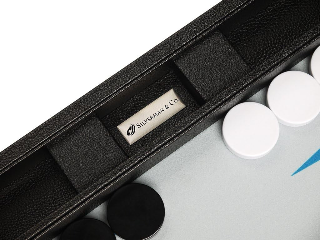 19” Premium Backgammon Set Large Faux Leather Case Travel Board Game