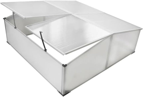 Cold Frame Greenhouse 108x110x41cm | 4-Lid Polycarbonate UV-Resistant Plant Box