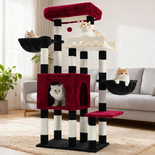 Heavy Duty Cat Tree Tower Large Cats Condo Hammock 14 Scratching Posts