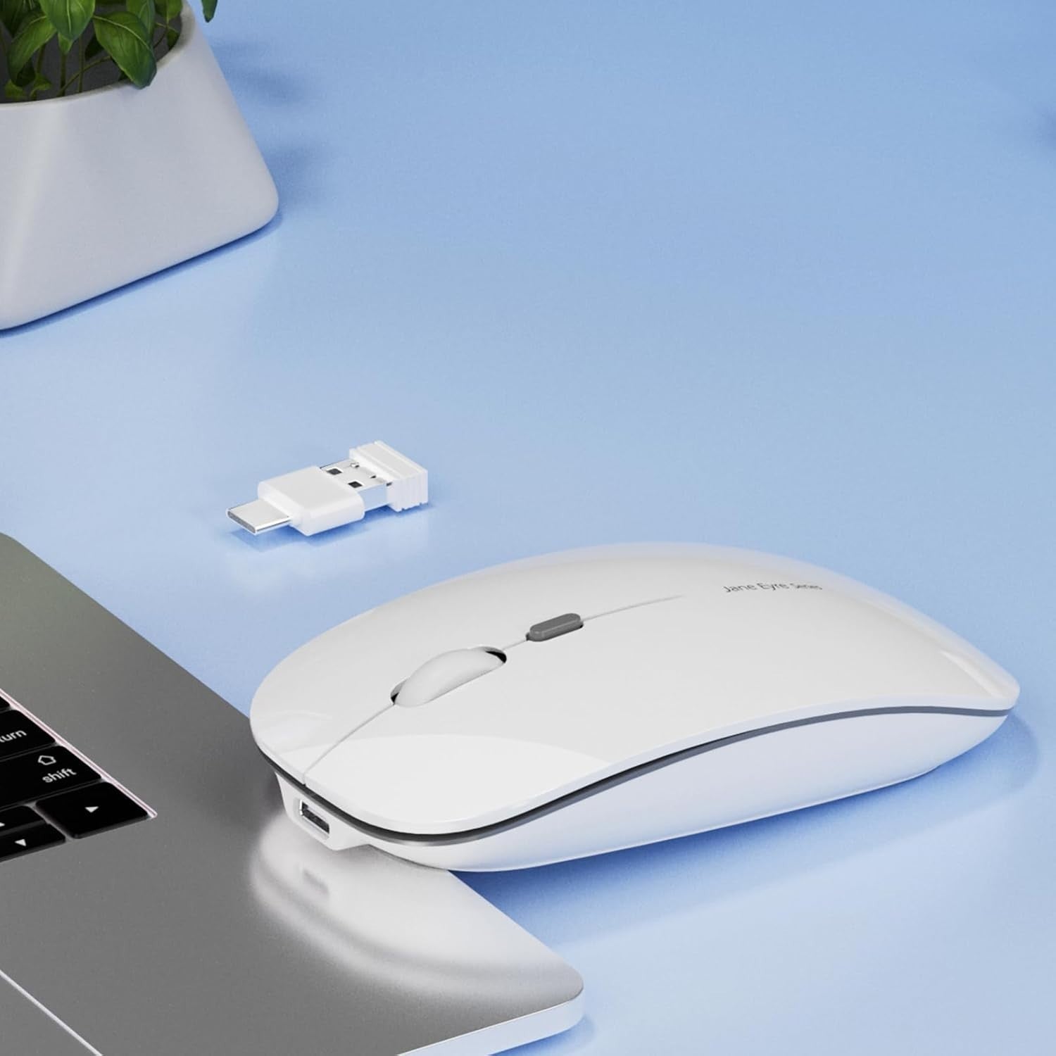 Wireless Mouse Rechargeable Silent 2.4G Slim 1600 DPI Laptop PC