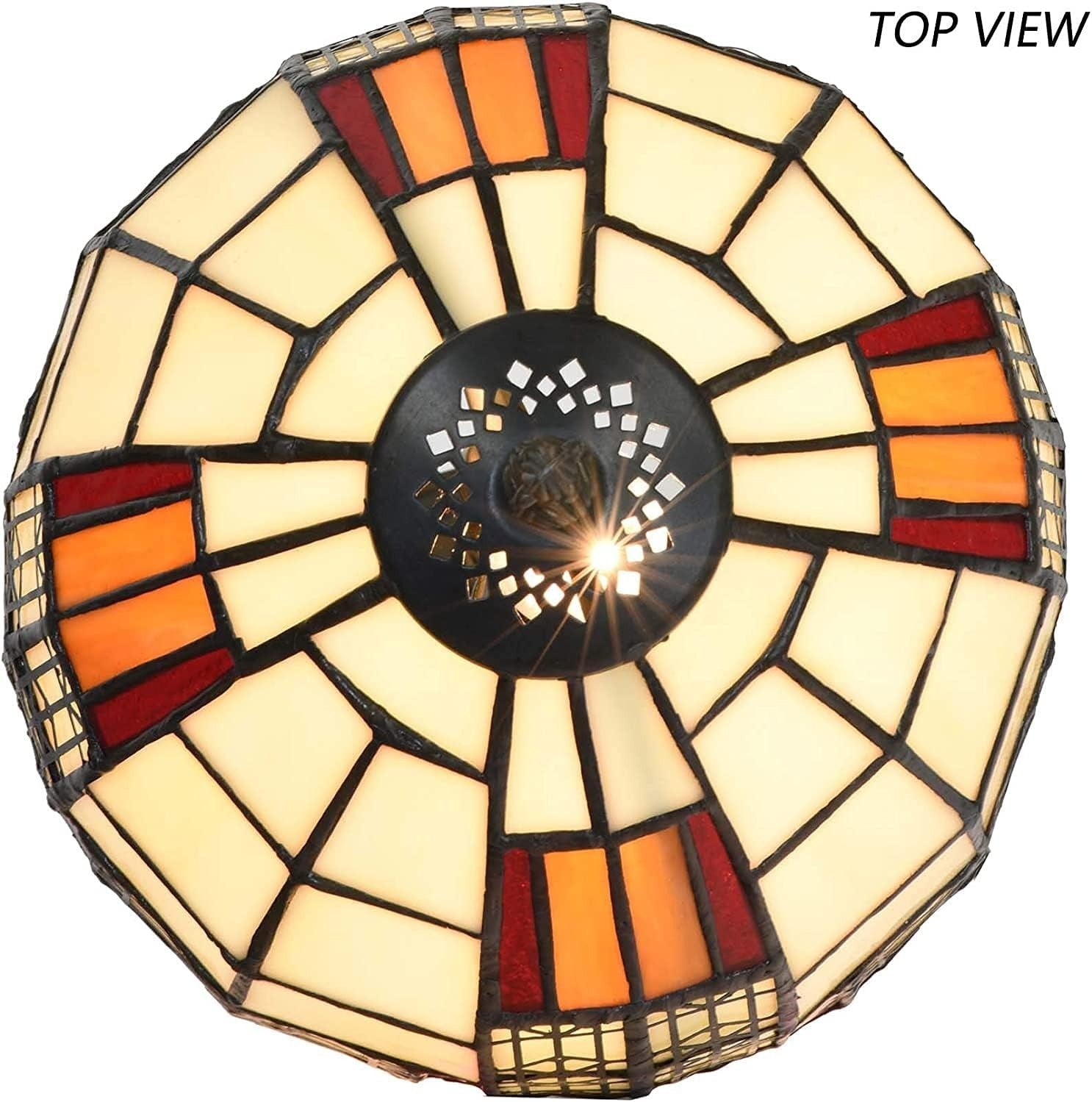 Stained Glass Tiffany Style Table Lamp with 8" Shade, Antique Look, 33cm High