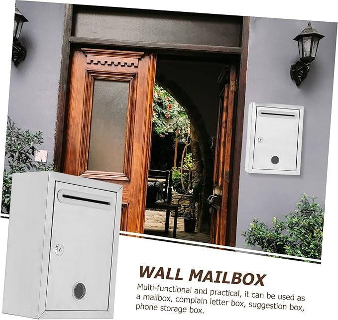 Lockable Stainless Steel Wall Mailbox – Secure Drop Box for Letters & Complaints