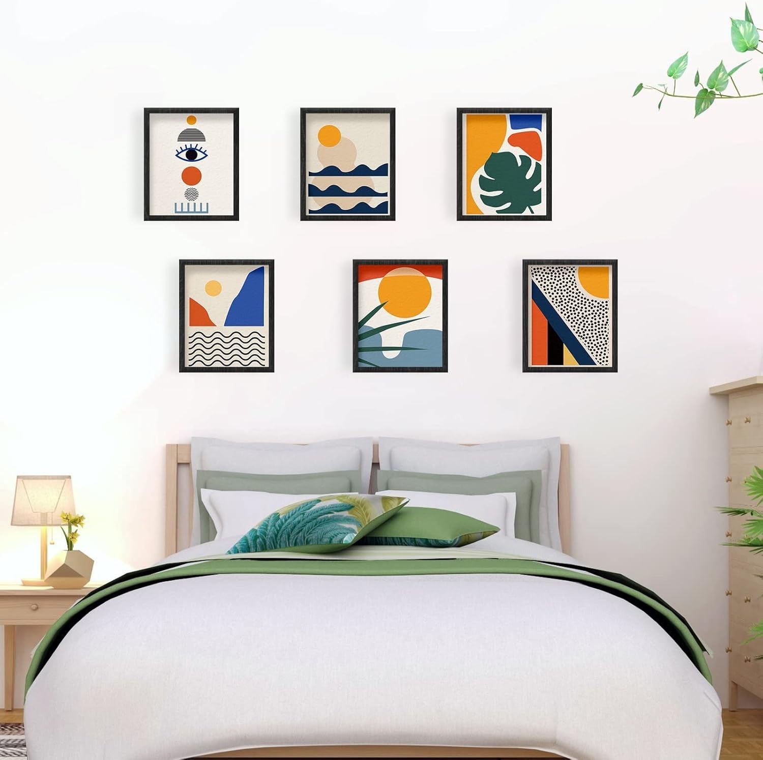 Abstract Wall Art Prints Set of 9 Modern Boho 8x10 Unframed