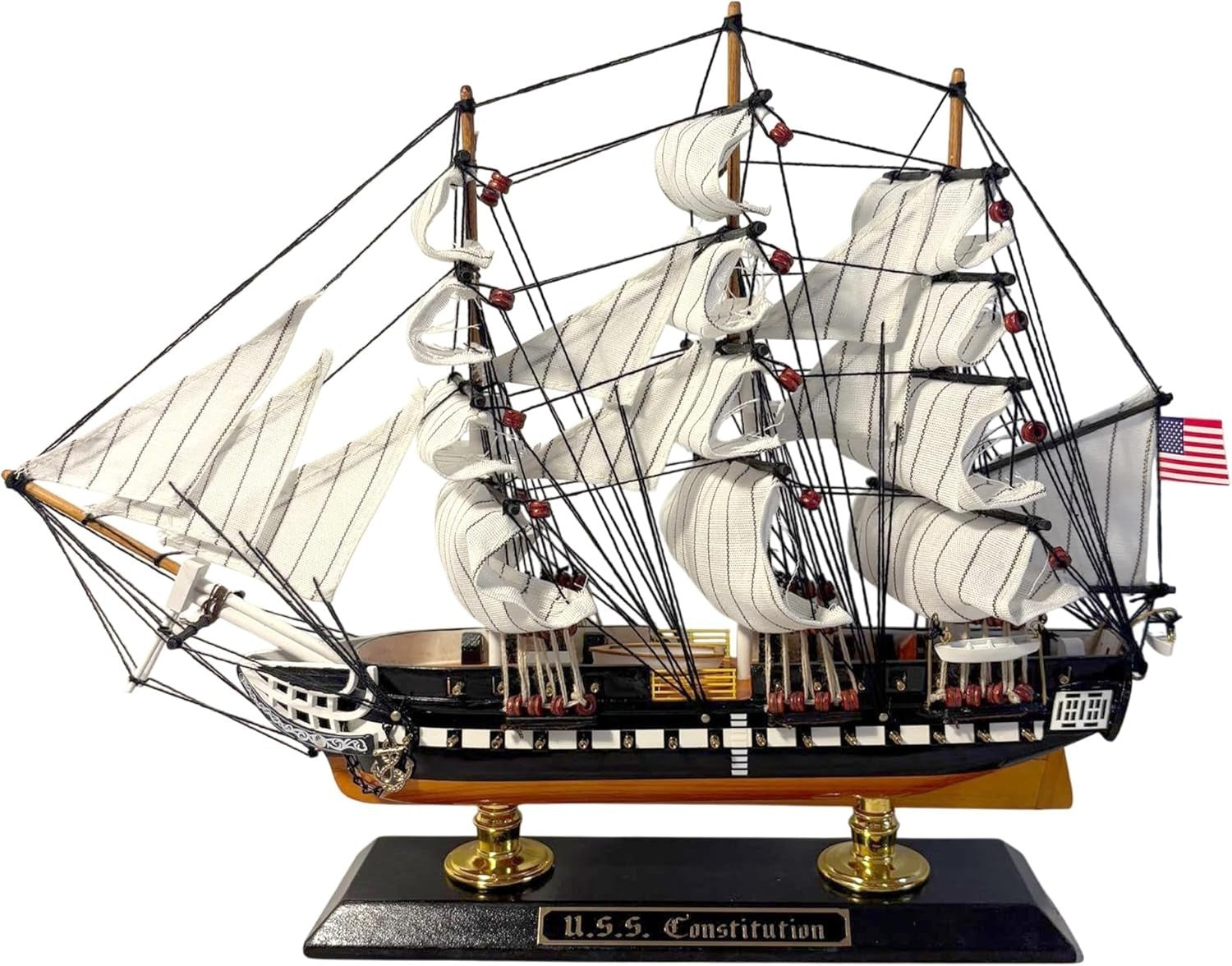 Large USS Constitution Model Ship | Handcrafted Wooden Tall Ship Replica