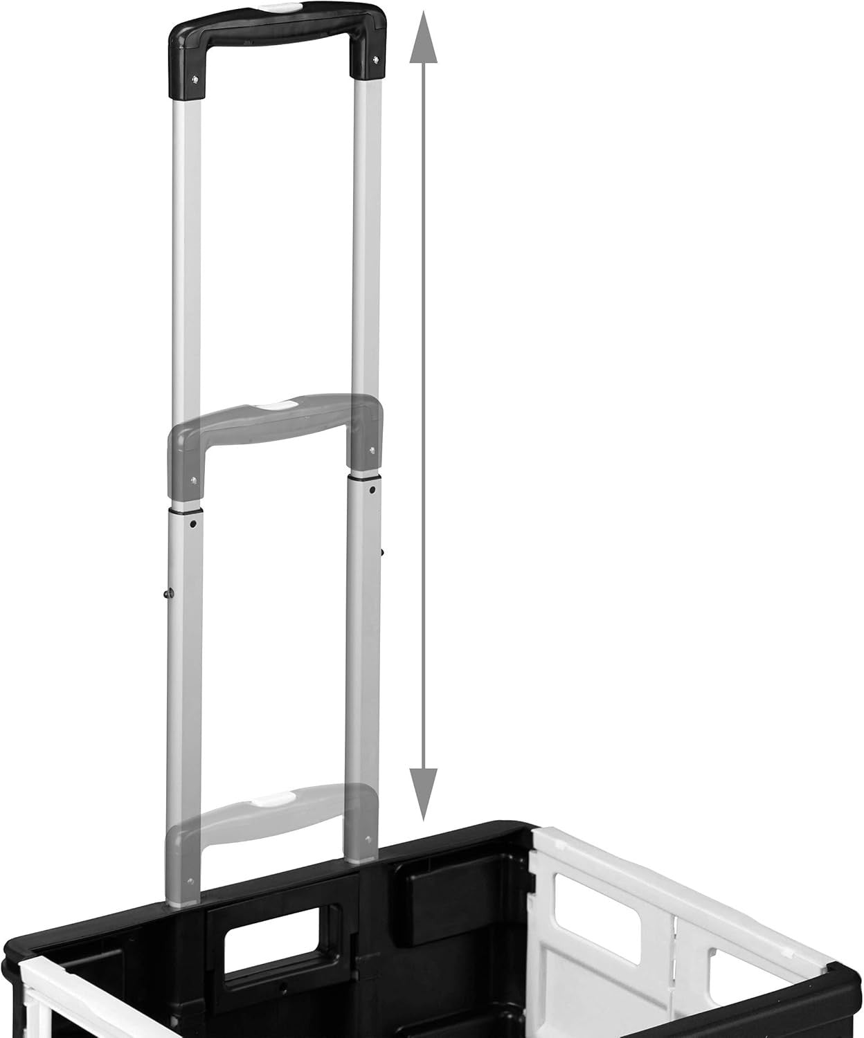 Foldable Shopping Trolley Box 35kg Capacity Telescopic Handle Rolling Cart