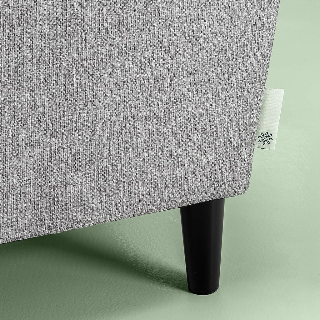 3 Seater Sofa Couch Bed Grey - Compact Modern Fabric Sofa for Living Room