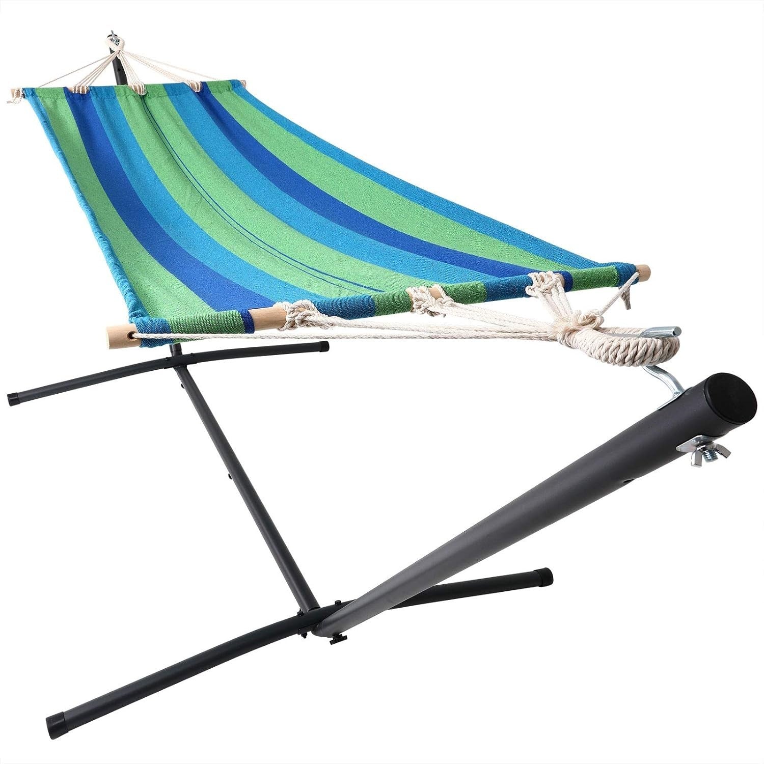 Portable Hammock with Metal Stand | 100kg Capacity | 200x80cm Garden Bed