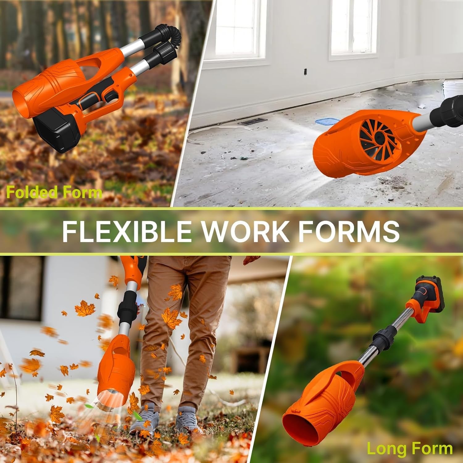 Cordless Leaf Blower 20V Dual Battery Lightweight Foldable 150MPH Garden