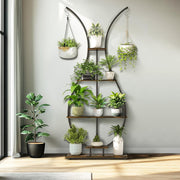 Tall Vase Shape Metal Plant Stand Indoor Outdoor Flower Shelf Display Rack