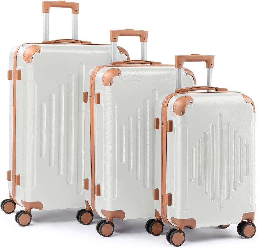 ABS Hard Shell Luggage Set 3pc Lightweight Spinner Suitcases 20 24 28