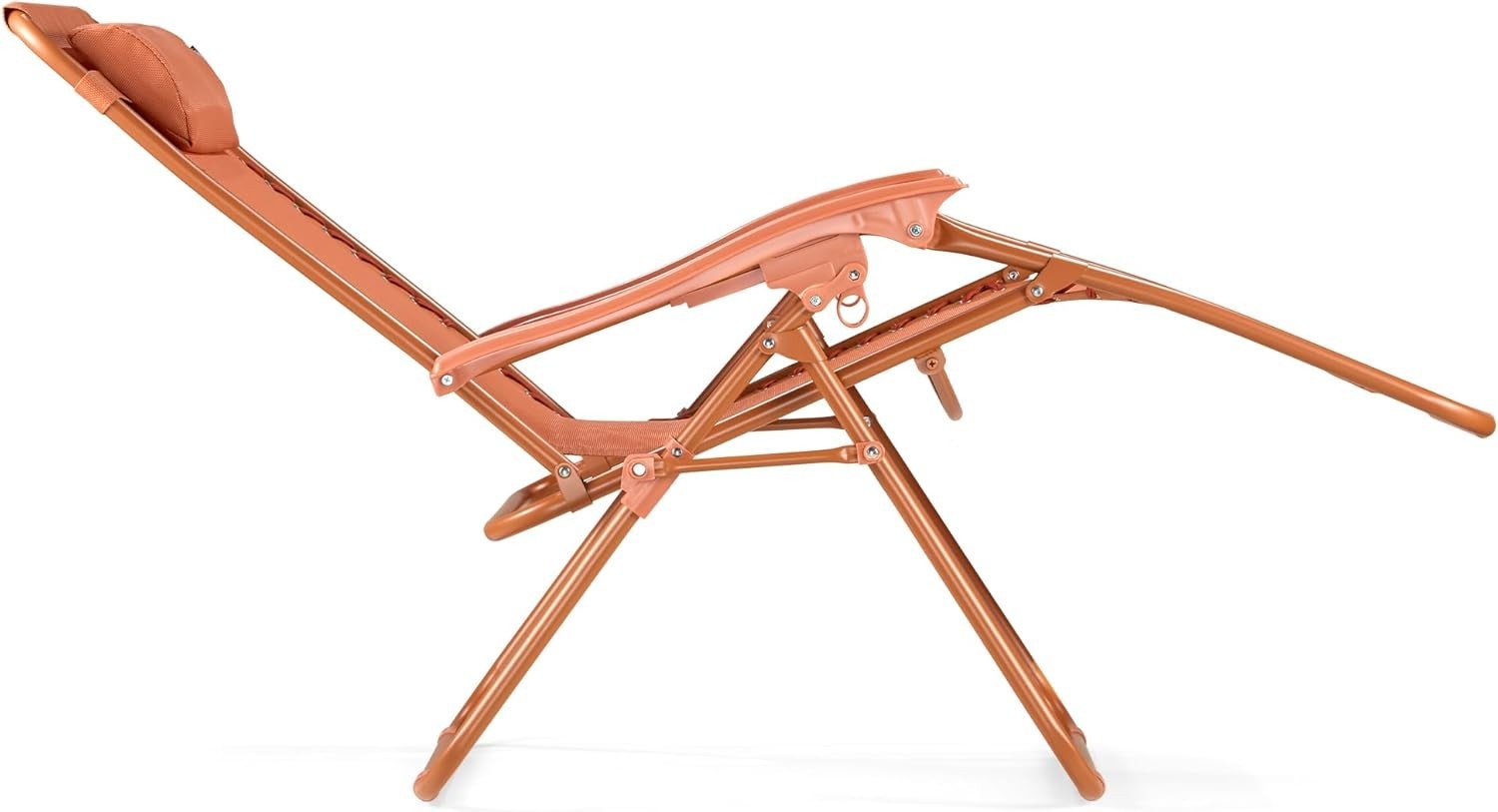 Outdoor Folding Zero Gravity Recliner Chairs 2-Pack Sun Loungers Rust Orange