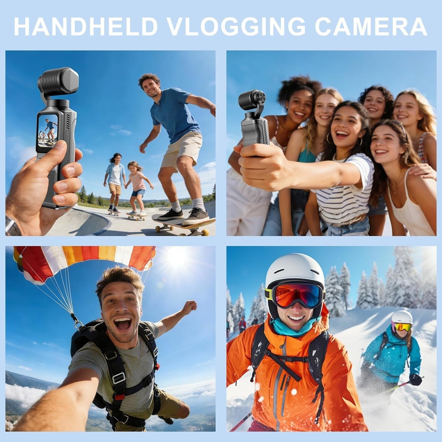 4K WiFi Action Camera Rotating Lens Vlog Body Cam w/64GB Card