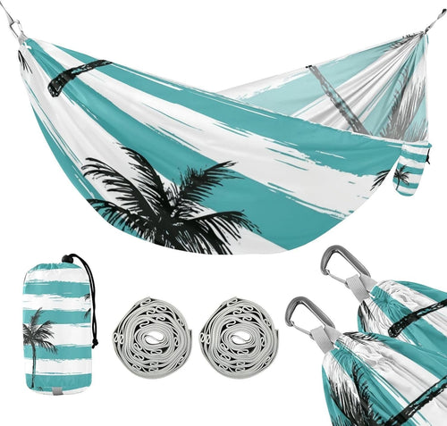 Outdoor Fabric Hammock 2 Person with Tree Straps 330lb Capacity Patio Beach