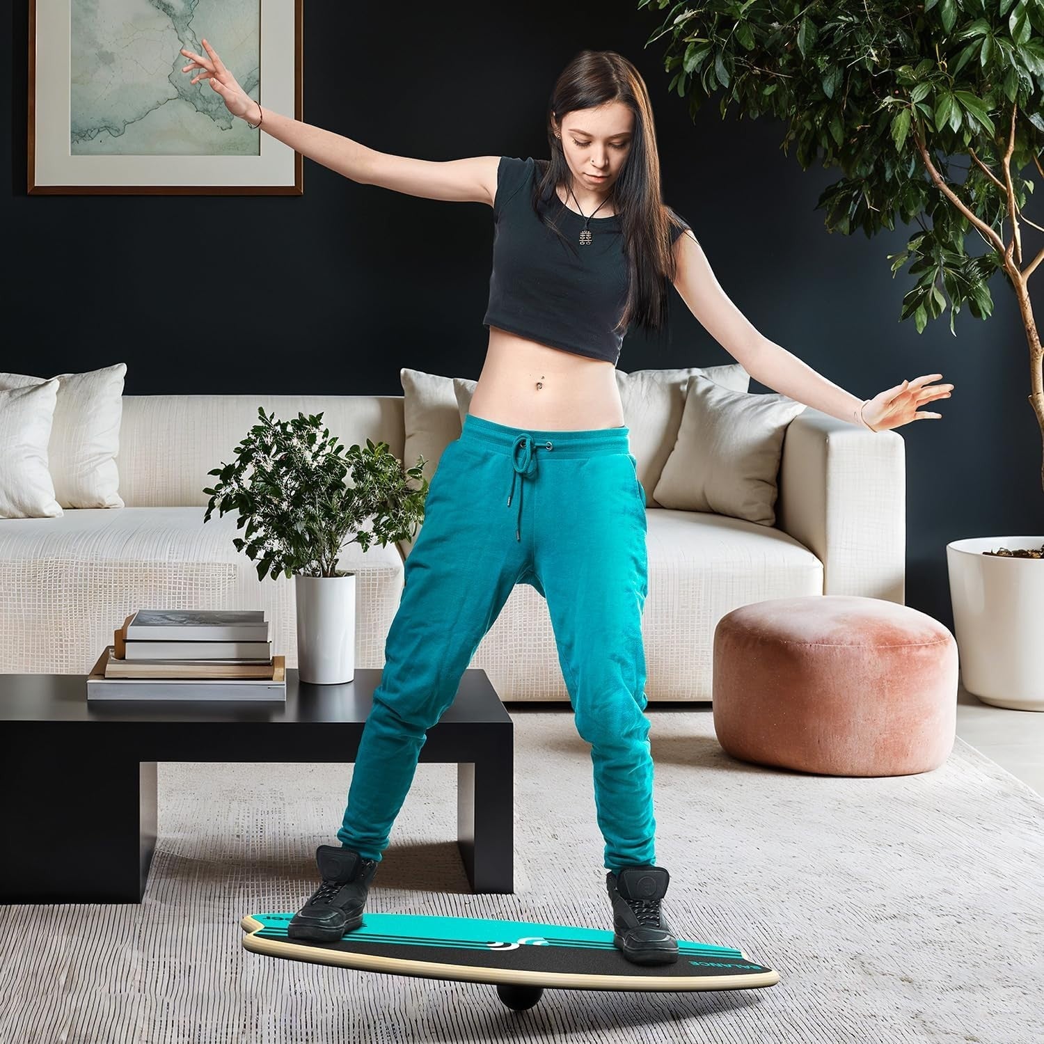 Balance Board Trainer 2-in-1 Roller & Ball Set Indoor Fitness Core Trainer