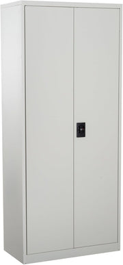 Cream Metal Filing Cabinet 2 Door Lockable Storage with Adjustable Shelf