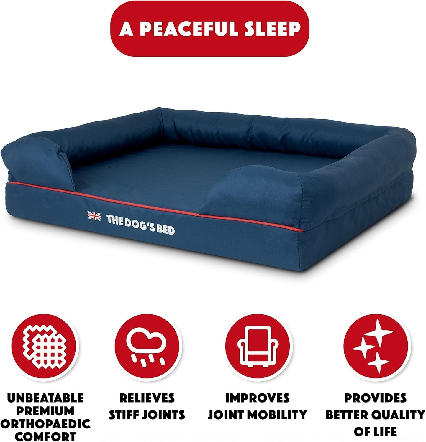 Orthopedic Memory Foam Dog Bed Large Washable 91x70cm